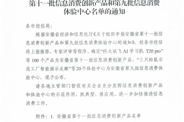 安序头条| 数据安全产品再次入选安徽省信息消费创新产品